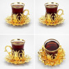 Otantik Altın İşlemeli Çay Bardak Seti 6'lı Otantik Altın İşlemeli Çay Bardak Seti 6'lı