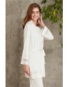 Pierre Cardin 2800 Kadın Ekru Dantelli Penye 3'lü Sabahlıklı Pijama Takım Pierre Cardin 2800 Kadın Ekru Dantelli Penye 3'lü Sabahlıklı Pijama Takım