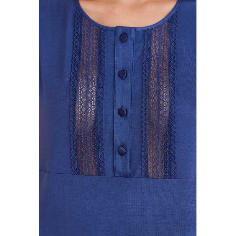 Pierre Cardin 2800 Kadın Lacivert Dantelli Penye 3'lü Sabahlıklı Pijama Takım Pierre Cardin 2800 Kadın Lacivert Dantelli Penye 3'lü Sabahlıklı Pijama Takım