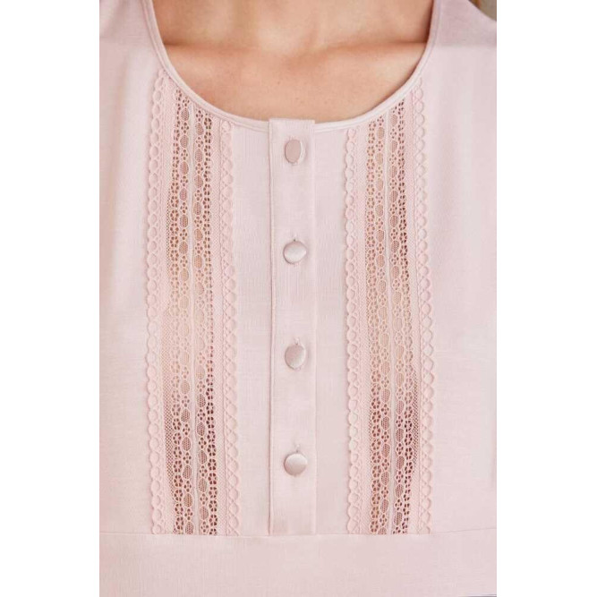 Pierre Cardin 2800 Kadın Pudra Dantelli Penye 3'lü Sabahlıklı Pijama Takım Pierre Cardin 2800 Kadın Pudra Dantelli Penye 3'lü Sabahlıklı Pijama Takım