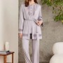 Pierre Cardin 2800 Kadın Royal Dantelli Penye 3'lü Sabahlıklı Pijama Takım