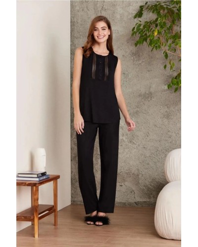 Pierre Cardin 2800 Kadın Siyah Dantelli Penye 3'lü Sabahlıklı Pijama Takım Pierre Cardin 2800 Kadın Siyah Dantelli Penye 3'lü Sabahlıklı Pijama Takım