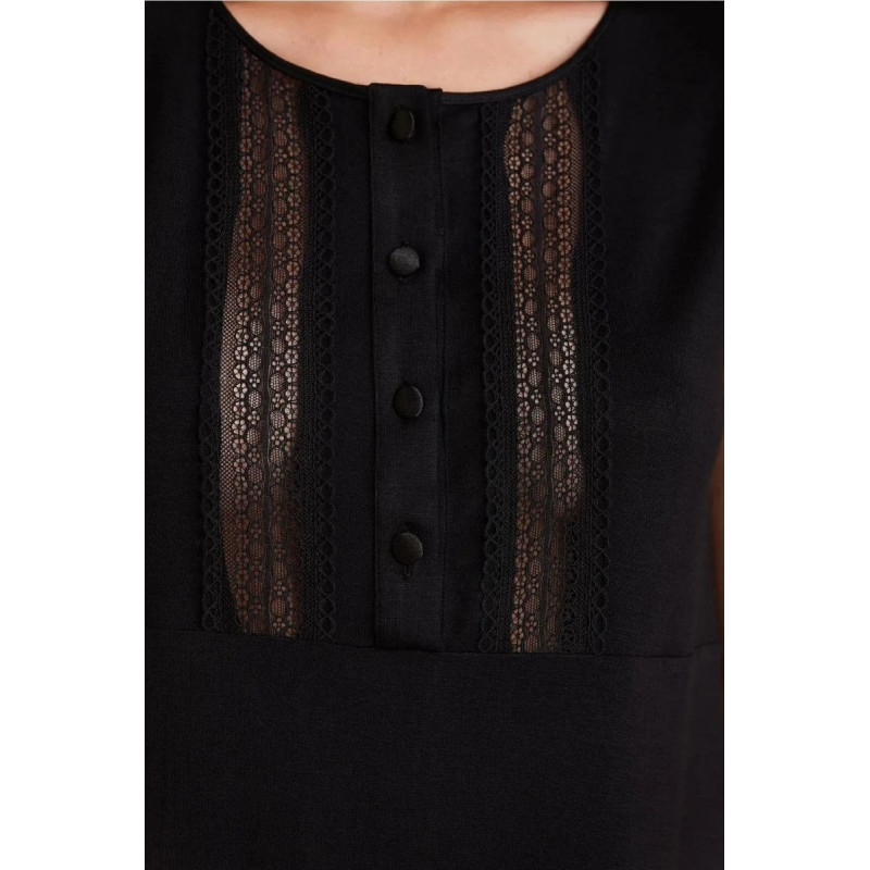 Pierre Cardin 2800 Kadın Siyah Dantelli Penye 3'lü Sabahlıklı Pijama Takım Pierre Cardin 2800 Kadın Siyah Dantelli Penye 3'lü Sabahlıklı Pijama Takım