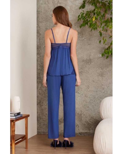 Pierre Cardin 2820 Kadın Lacivert Dantelli Penye 3'lü Sabahlıklı Pijama Takım Pierre Cardin 2820 Kadın Lacivert Dantelli Penye 3'lü Sabahlıklı Pijama Takım