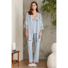 Pierre Cardin 2820 Kadın Mist Dantelli Penye 3'lü Sabahlıklı Pijama Takım
