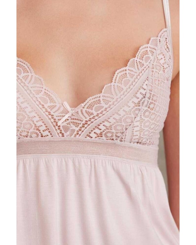 Pierre Cardin 2820 Kadın Pudra Dantelli Penye 3'lü Sabahlıklı Pijama Takım Pierre Cardin 2820 Kadın Pudra Dantelli Penye 3'lü Sabahlıklı Pijama Takım