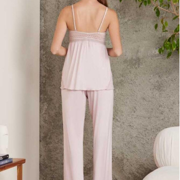 Pierre Cardin 2820 Kadın Pudra Dantelli Penye 3'lü Sabahlıklı Pijama Takım Pierre Cardin 2820 Kadın Pudra Dantelli Penye 3'lü Sabahlıklı Pijama Takım