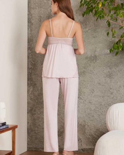 Pierre Cardin 2820 Kadın Pudra Dantelli Penye 3'lü Sabahlıklı Pijama Takım Pierre Cardin 2820 Kadın Pudra Dantelli Penye 3'lü Sabahlıklı Pijama Takım