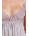 Pierre Cardin 2820 Kadın Royal Dantelli Penye 3'lü Sabahlıklı Pijama Takım