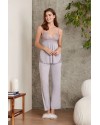 Pierre Cardin 2820 Kadın Royal Dantelli Penye 3'lü Sabahlıklı Pijama Takım