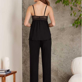 Pierre Cardin 2820 Kadın siyah Dantelli Penye 3'lü Sabahlıklı Pijama Takım Pierre Cardin 2820 Kadın siyah Dantelli Penye 3'lü Sabahlıklı Pijama Takım
