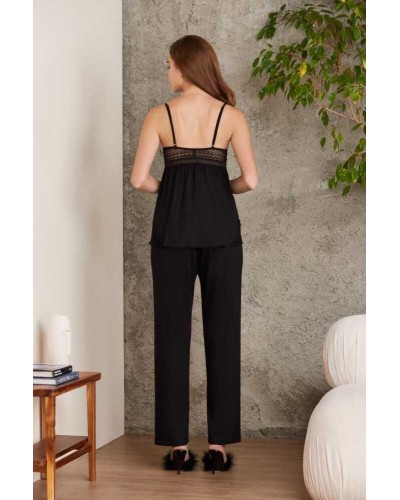 Pierre Cardin 2820 Kadın siyah Dantelli Penye 3'lü Sabahlıklı Pijama Takım Pierre Cardin 2820 Kadın siyah Dantelli Penye 3'lü Sabahlıklı Pijama Takım