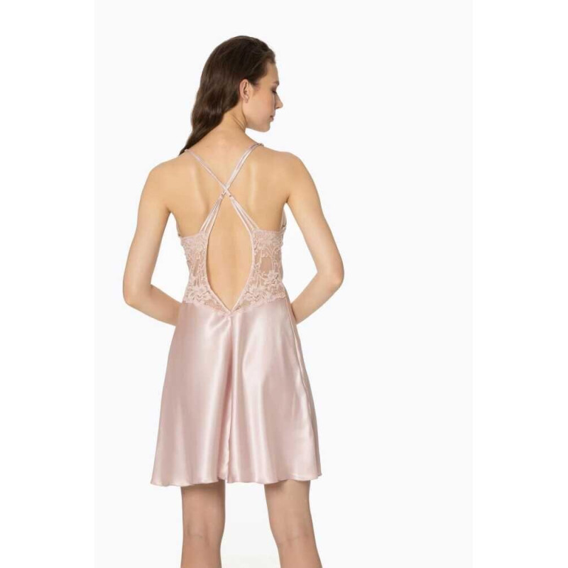 Pierre Cardin 2li Pudra Saten Kısa Gecelik Sabahlık 4300 