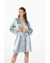 Pierre Cardin 2li Saten Kısa Gecelik Sabahlık 4300 Mist