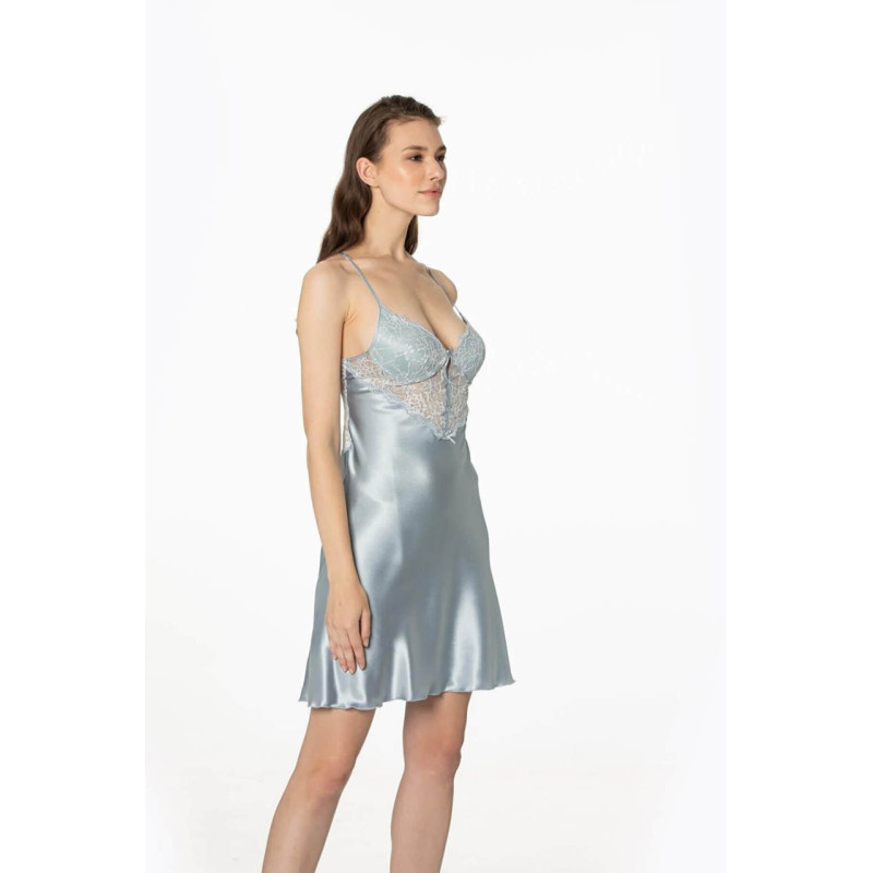 Pierre Cardin 2li Saten Kısa Gecelik Sabahlık 4300 Mist Pierre Cardin 2li Saten Kısa Gecelik Sabahlık 4300 Mist