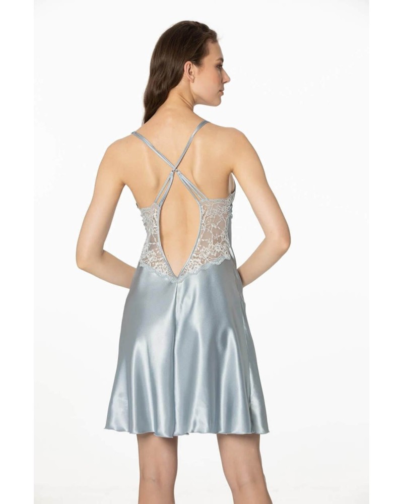 Pierre Cardin 2li Saten Kısa Gecelik Sabahlık 4300 Mist