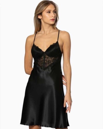 Pierre Cardin 2li Siyah Saten Kısa Gecelik Sabahlık 4300 Pierre Cardin 2li Siyah Saten Kısa Gecelik Sabahlık 4300