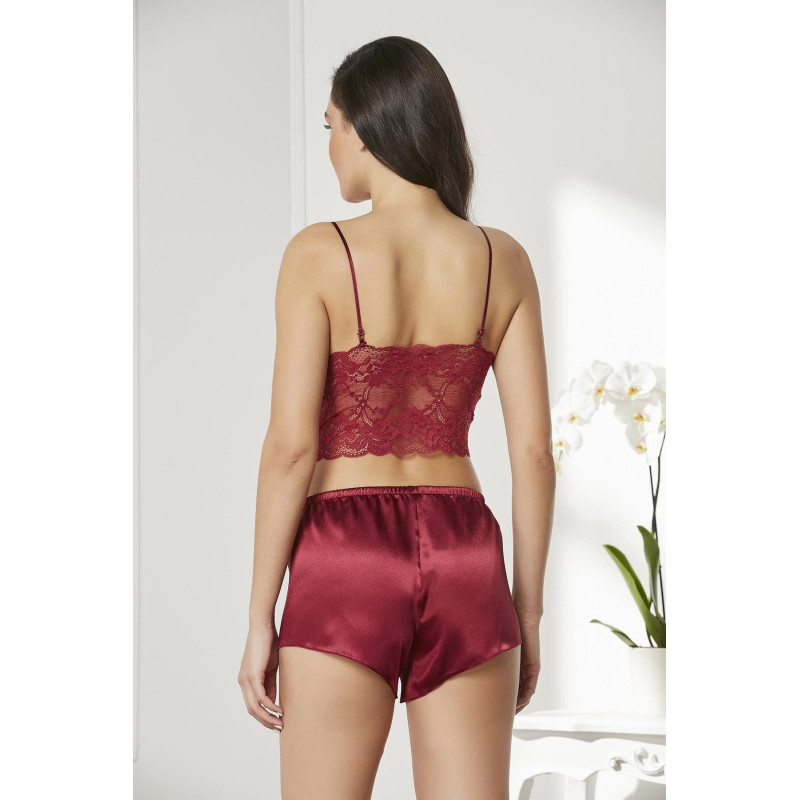 Pierre Cardin 4lü Gecelik Sabahlık Şort Çeyiz Set 7005 Bordo