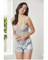 Pierre Cardin 4lü Gecelik Sabahlık Şort Çeyiz Set 7005 Mist