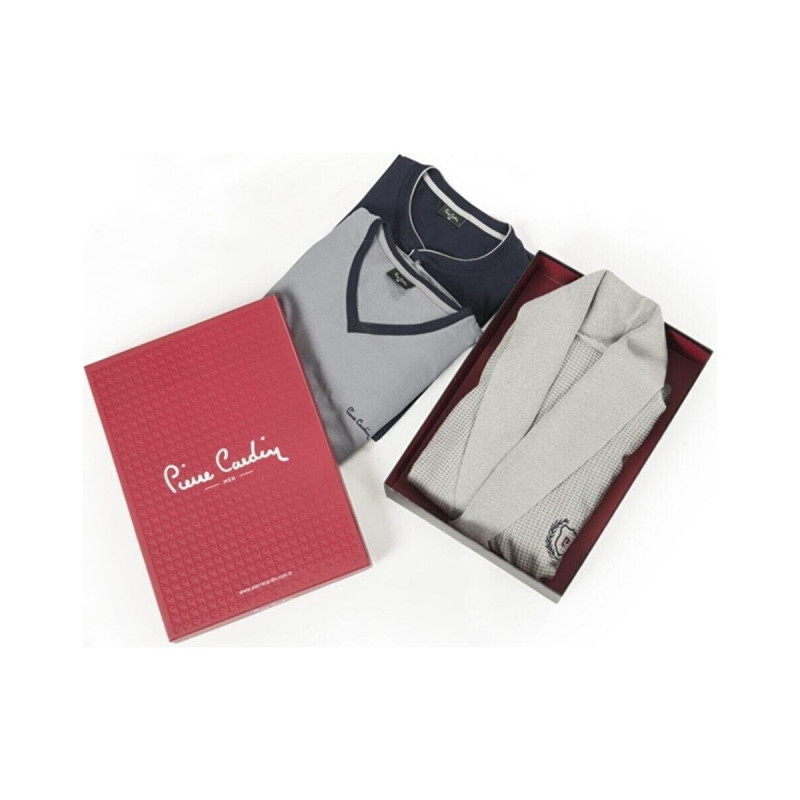 Pierre Cardin 5595 5'li Röpteşambır Pijama Seti - Gri Pierre Cardin 5595 5'li Röpteşambır Pijama Seti - Gri