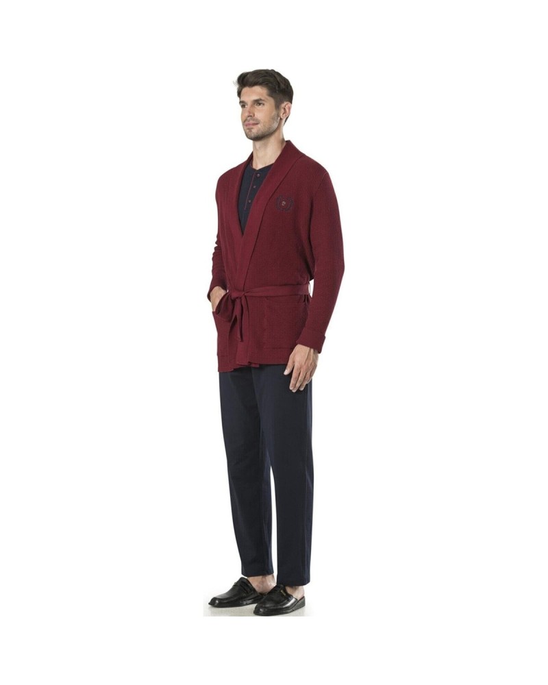 Pierre Cardin 5595 5'li Triko Röpteşambır Pijama Seti Bordo