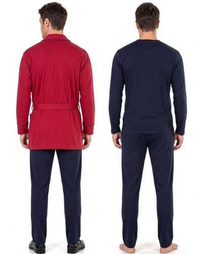 Pierre Cardin 5605 3'lü Röpteşambır Pijama Seti - Bordo