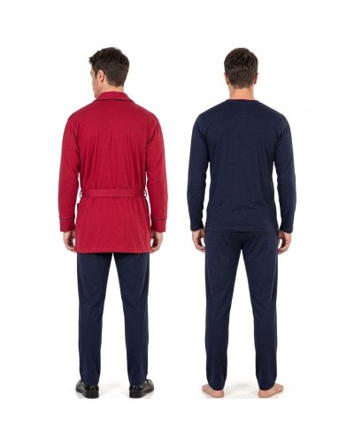 Pierre Cardin 5605 3'lü Röpteşambır Pijama Seti - Bordo Pierre Cardin 5605 3'lü Röpteşambır Pijama Seti - Bordo