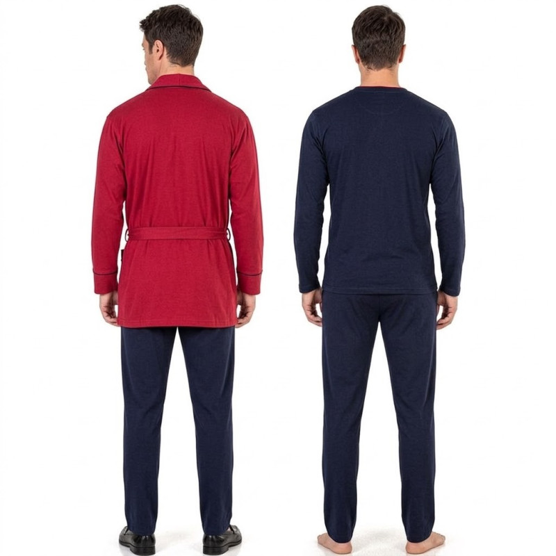 Pierre Cardin 5605 3'lü Röpteşambır Pijama Seti - Bordo Pierre Cardin 5605 3'lü Röpteşambır Pijama Seti - Bordo