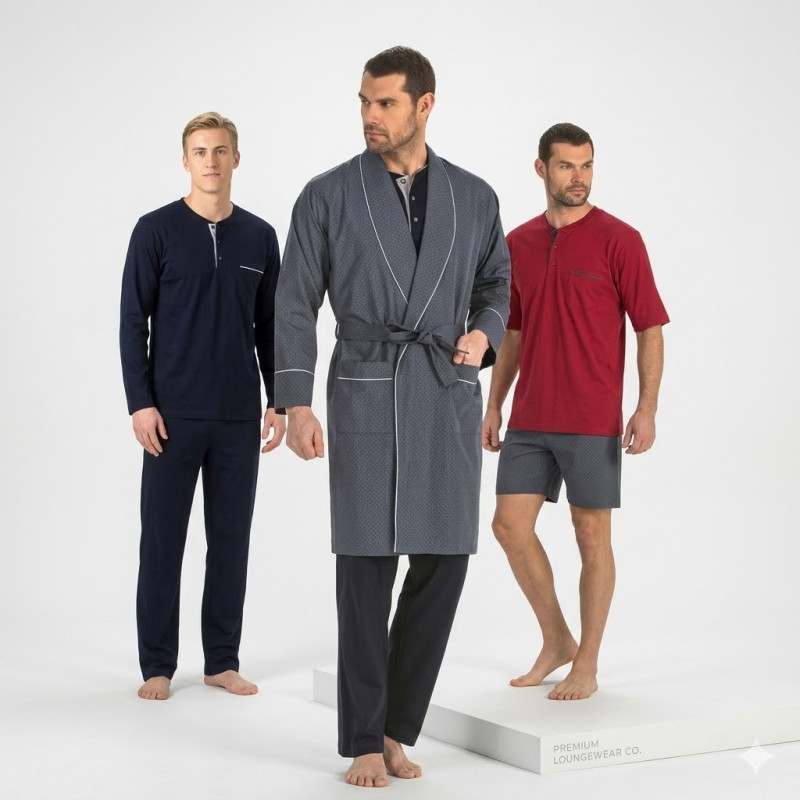 Pierre Cardin 5li Penye Robdöşambr Damat Pijama Set 5560