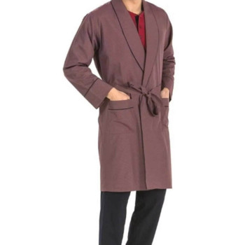 Pierre Cardin 5li Penye Robdöşambr Damat Pijama Set 5560 Bordo