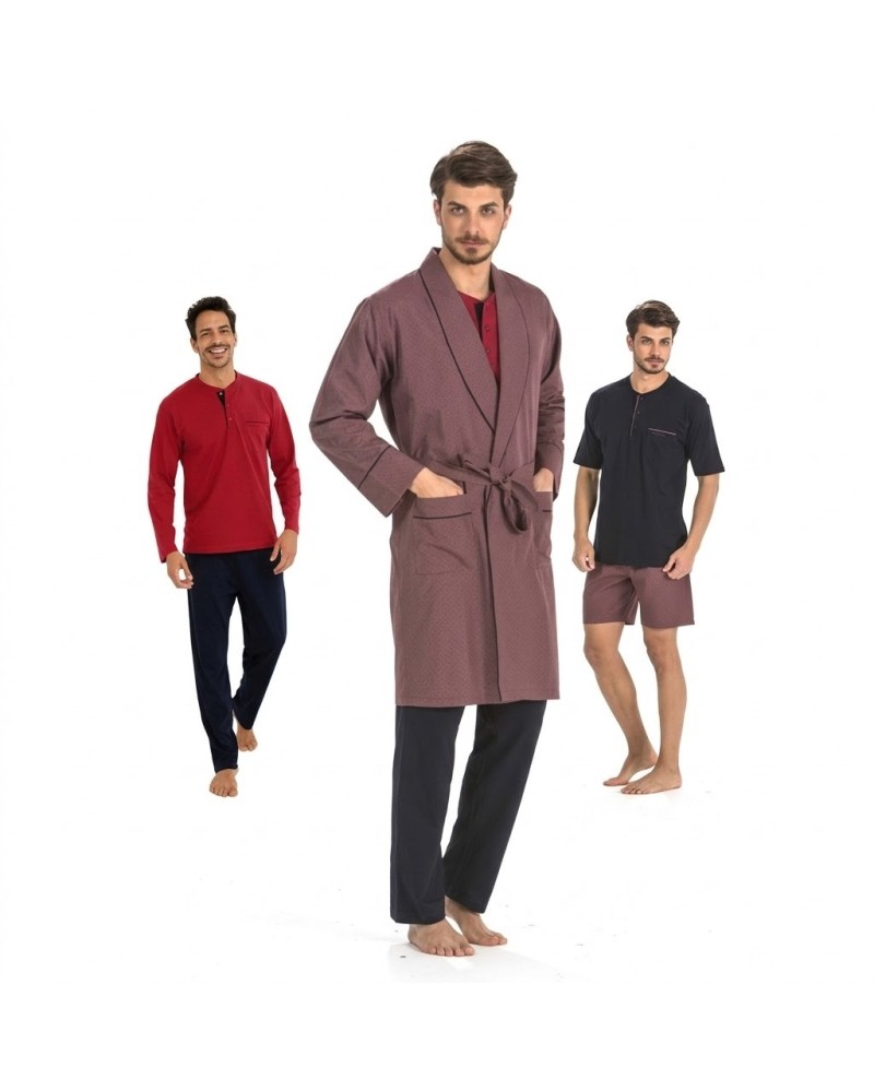 Pierre Cardin 5li Penye Robdöşambr Damat Pijama Set 5560 Bordo Pierre Cardin 5li Penye Robdöşambr Damat Pijama Set 5560 Bordo