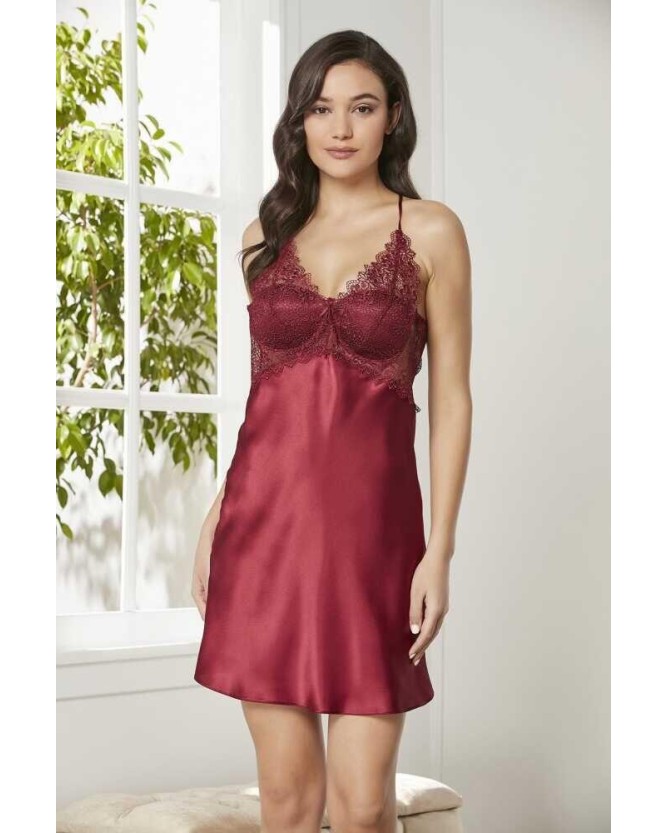 Pierre Cardin 6'lı Bordo Kısa Gecelik Sabahlık Çeyiz Set 6040