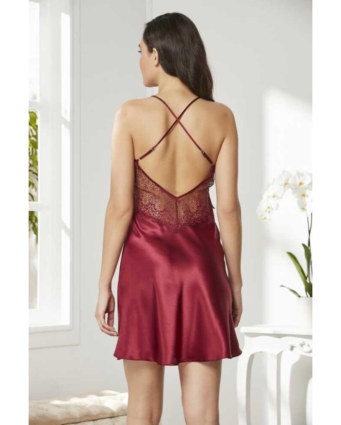 Pierre Cardin 6'lı Bordo Kısa Gecelik Sabahlık Çeyiz Set 6040