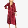 Pierre Cardin 6'lı Bordo Uzun Gecelik Sabahlık Set 6025