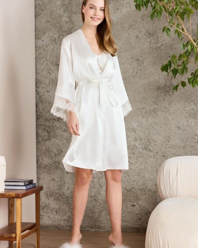 Pierre Cardin 6'lı Ekru Kısa Gecelik Sabahlık Çeyiz Set 6040 Pierre Cardin 6'lı Ekru Kısa Gecelik Sabahlık Çeyiz Set 6040