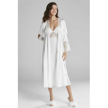 Pierre Cardin Ekru 6'lı Full Güpür Gecelik Sabahlık TK 6620