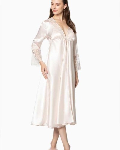 Pierre Cardin İnci 6'lı Full Güpür Gecelik Sabahlık TK 6620
