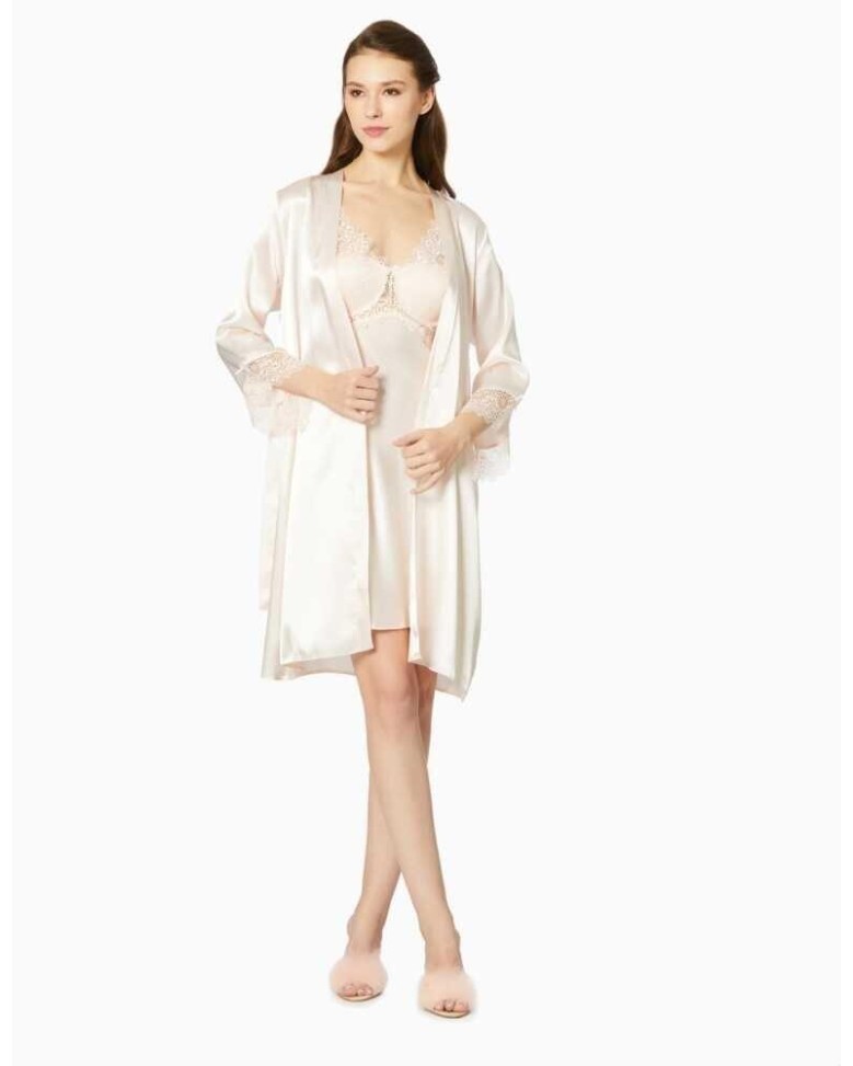 Pierre Cardin 6'lı İnci Kısa Gecelik Sabahlık Çeyiz Set 6040 Pierre Cardin 6'lı İnci Kısa Gecelik Sabahlık Çeyiz Set 6040