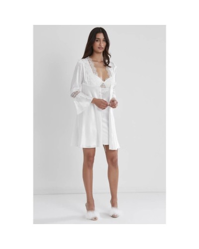 Pierre Cardin 6'lı Kaplı Gecelik Sabahlık Set 6325 Ekru Renk