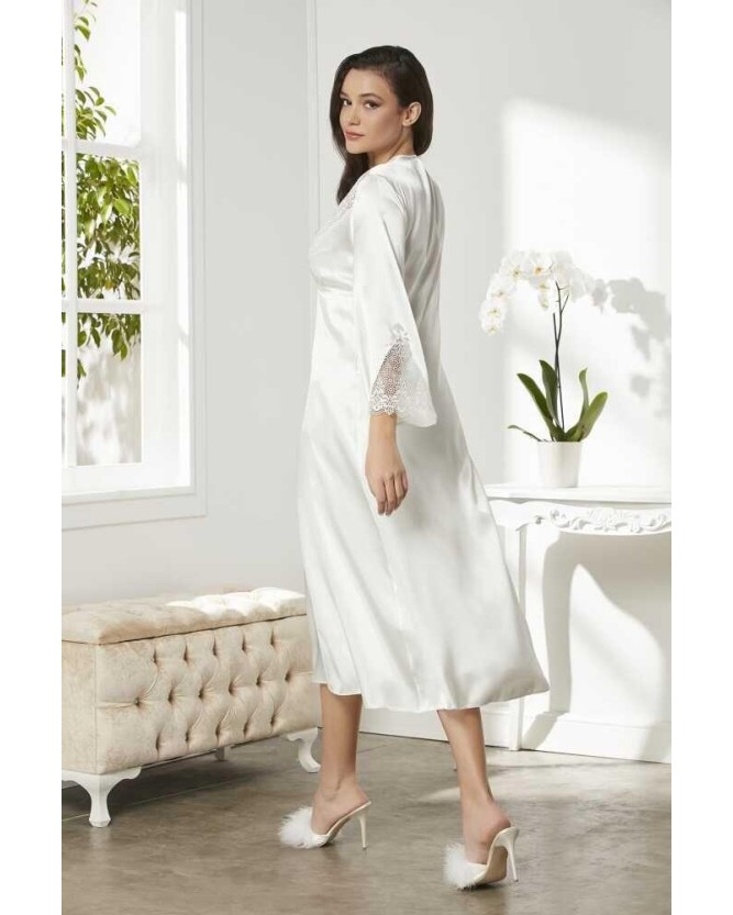Pierre Cardin 6'lı Kaplı Gecelik Sabahlık Set 6425 ekru Pierre Cardin 6'lı Kaplı Gecelik Sabahlık Set 6425 ekru