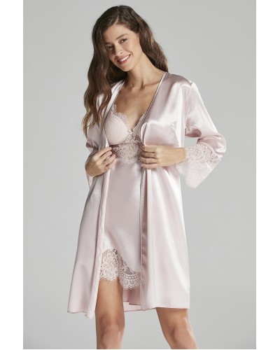 Pierre Cardin 6'lı Kaplı Midi Gecelik Sabahlık Set 6015 Pudra