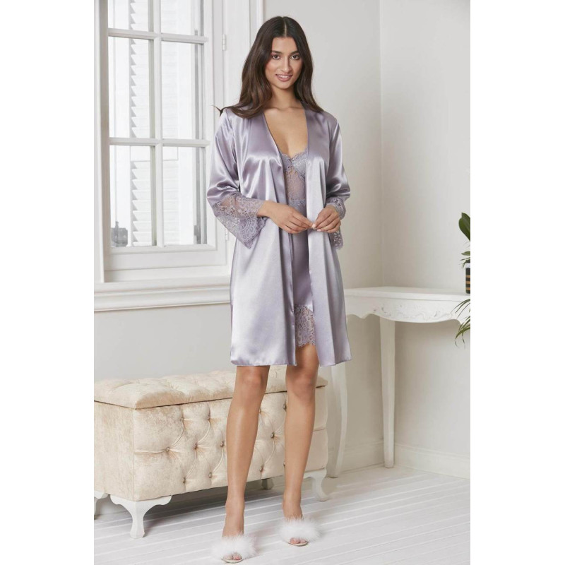 Pierre Cardin 6'lı Kaplı Midi Gecelik Sabahlık Set 6015 Royal Pierre Cardin 6'lı Kaplı Midi Gecelik Sabahlık Set 6015 Royal