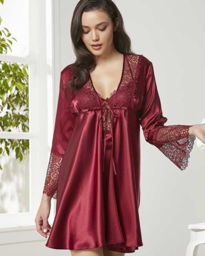 Pierre Cardin 6'lı Kaplı Midi Gecelik Sabahlık Set 6625