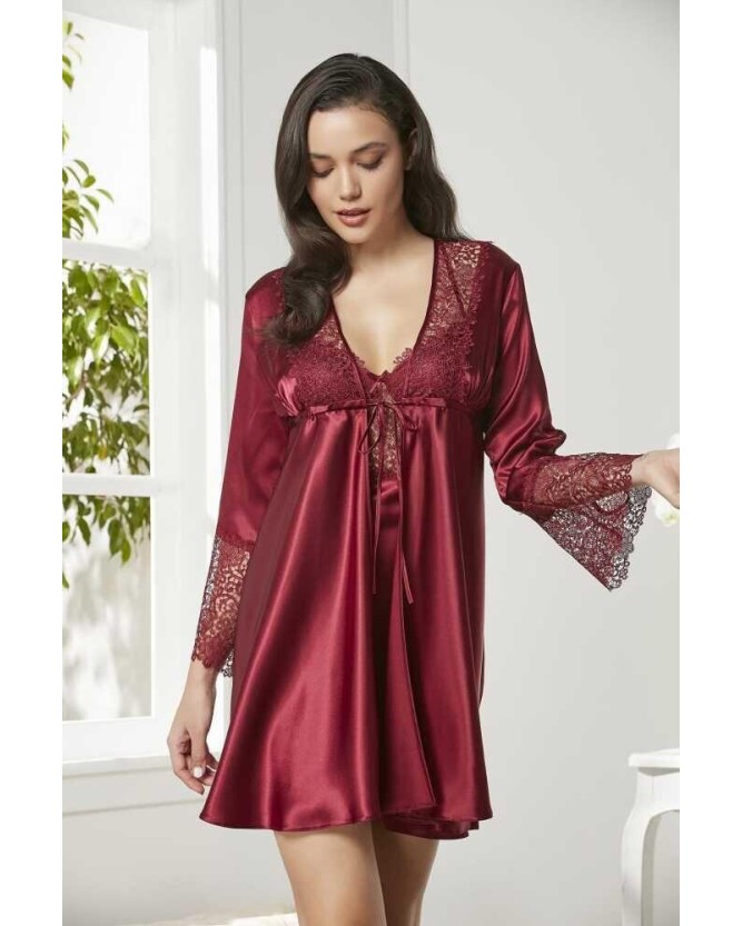 Pierre Cardin 6'lı Kaplı Midi Gecelik Sabahlık Set 6625