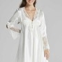 Pierre Cardin 6'lı Ekru Kaplı Midi Gecelik Sabahlık Set 6625
