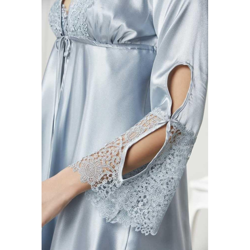 Pierre Cardin 6'lı Kaplı Midi Gecelik Sabahlık Set 6625 Mist Pierre Cardin 6'lı Kaplı Midi Gecelik Sabahlık Set 6625 Mist