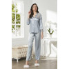 Pierre Cardin 6'lı Kaplı Midi Gecelik Sabahlık Set 6625 Mist Pierre Cardin 6'lı Kaplı Midi Gecelik Sabahlık Set 6625 Mist