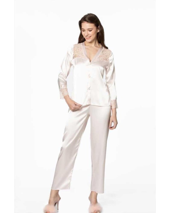 Pierre Cardin 6'lı Kaplı Midi Gecelik Sabahlık Set 6625 İnci