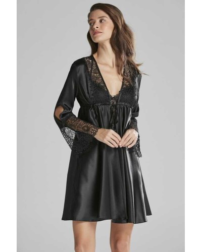 Pierre Cardin 6'lı Kaplı Midi Gecelik Sabahlık Set 6625 Siyah