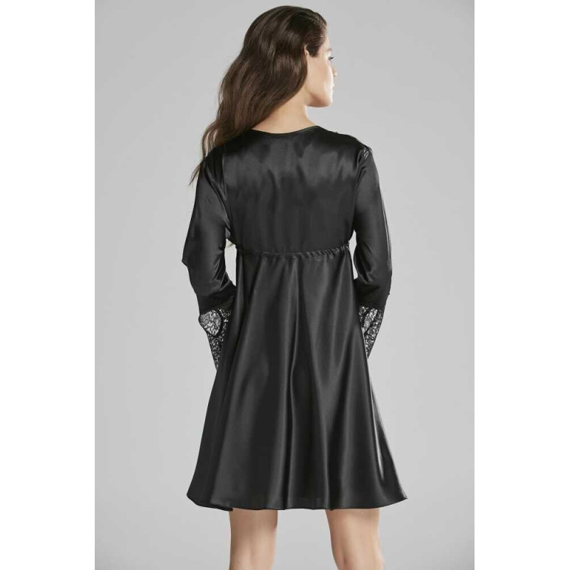 Pierre Cardin 6'lı Kaplı Midi Gecelik Sabahlık Set 6625 Siyah Pierre Cardin 6'lı Kaplı Midi Gecelik Sabahlık Set 6625 Siyah